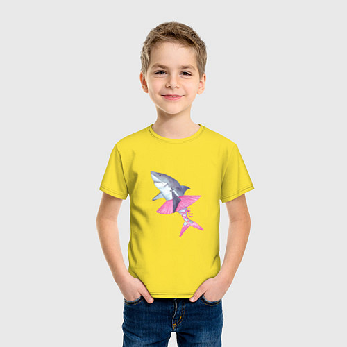 Детская футболка Акула балерина / Желтый – фото 3