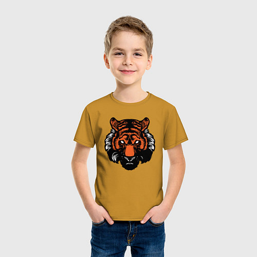 Детская футболка Bad Tiger / Горчичный – фото 3
