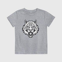 Футболка хлопковая детская White Tiger, цвет: меланж
