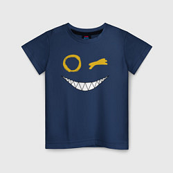 Футболка хлопковая детская Emoji winking, цвет: тёмно-синий