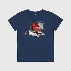 Футболка хлопковая детская Чиби Дэндзи, цвет: тёмно-синий