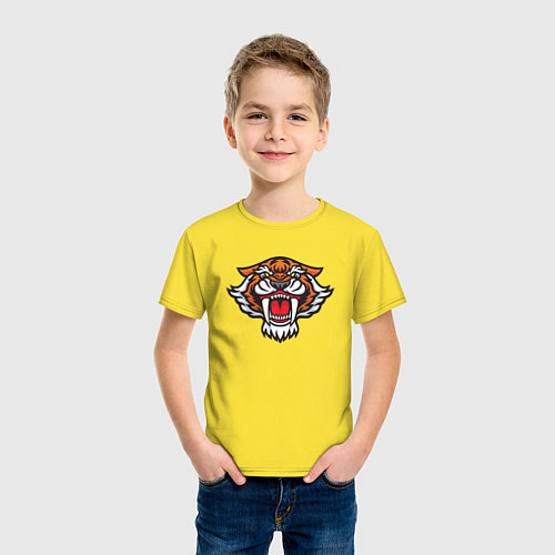Детская футболка Саблезубый Тигр / Желтый – фото 3