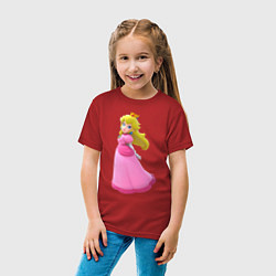 Футболка хлопковая детская Princess Peach, цвет: красный — фото 2
