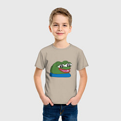Футболка хлопковая детская Pepe happy Пепе хеппи, цвет: миндальный — фото 2