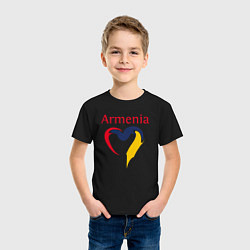 Футболка хлопковая детская Armenia Heart, цвет: черный — фото 2