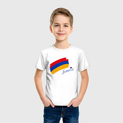 Футболка хлопковая детская Любимая Армения, цвет: белый — фото 2