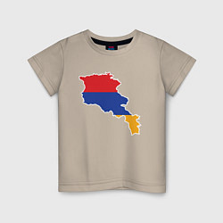 Футболка хлопковая детская Map Armenia, цвет: миндальный