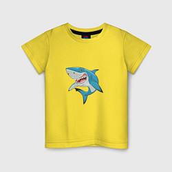 Футболка хлопковая детская Акула-молот, цвет: желтый