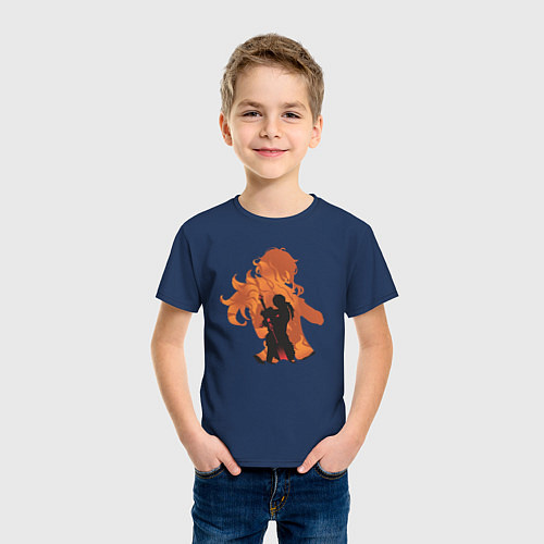 Детская футболка ДИЛЮК ГЕНШИН ПИРО / Тёмно-синий – фото 3