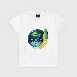 Футболка хлопковая детская SPACE X CREW-1, цвет: белый
