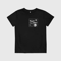 Футболка хлопковая детская New Years Eve, цвет: черный
