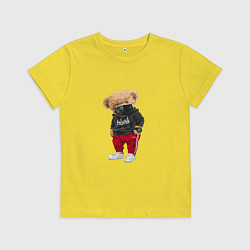 Детская футболка Крутой медвежонок в спортивках