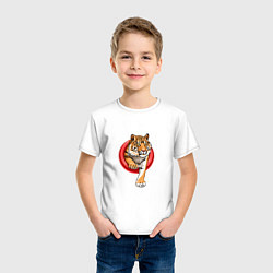 Футболка хлопковая детская Wilking Tiger, цвет: белый — фото 2