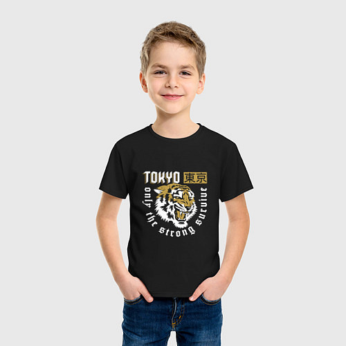 Детская футболка Tiger - Japan / Черный – фото 3