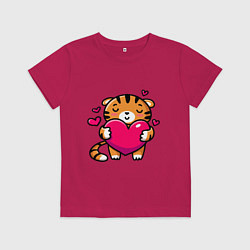 Детская футболка Милый тигренок с сердечком