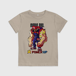 Футболка хлопковая детская Big Mario, цвет: миндальный