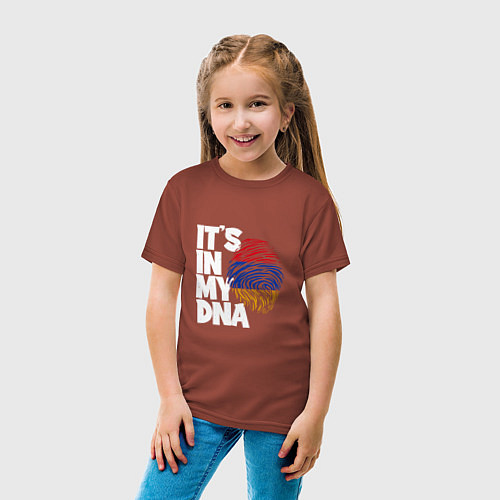 Детская футболка ДНК - Армения / Кирпичный – фото 4