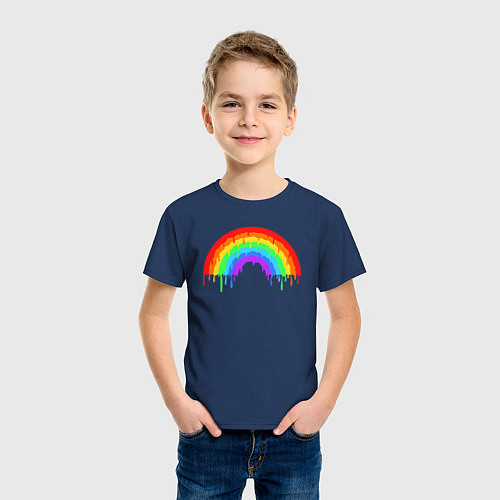 Детская футболка Colors of rainbow / Тёмно-синий – фото 3