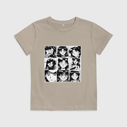 Футболка хлопковая детская Такая разная Мисато Сан Евангелион, цвет: миндальный