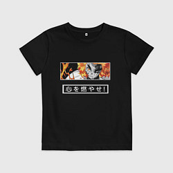 Детская футболка Ренгоку Кенджуро взгял клинок демонов столб пламен