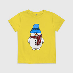 Детская футболка Снеговик в шапочке