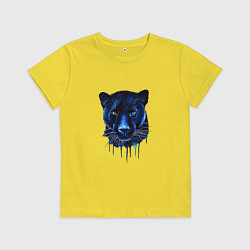 Детская футболка Голова пантеры потекшая краска