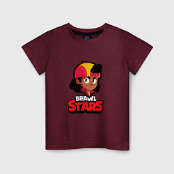 Футболка хлопковая детская Meg BrawlStars, цвет: меланж-бордовый