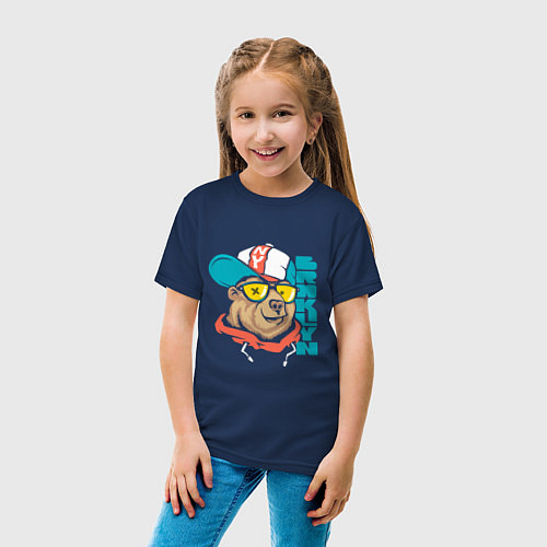 Детская футболка Brooklyn Bear / Тёмно-синий – фото 4