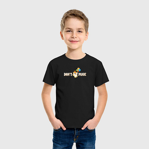 Детская футболка Dont panic хлопок / Черный – фото 3