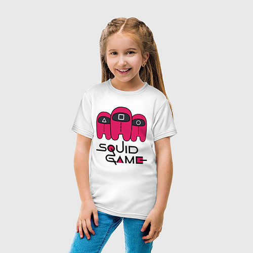 Детская футболка ИГРА В КАЛЬМАРА AMONG US / Белый – фото 4