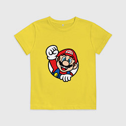 Футболка хлопковая детская MarioFace, цвет: желтый
