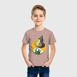 Футболка хлопковая детская Чиполлино Tor, цвет: пыльно-розовый — фото 2