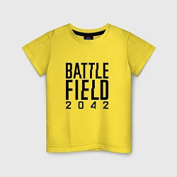 Футболка хлопковая детская BATTLEFIELD 2042 LOGO БАТЛФИЛД 2042 ЛОГО, цвет: желтый