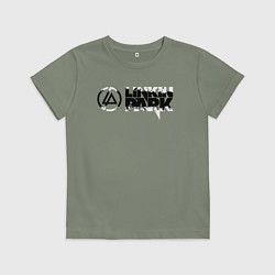 Детская футболка Линкин Парк Лого ЧБ Рок Linkin Park