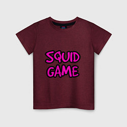 Футболка хлопковая детская Squid Game Pinker, цвет: меланж-бордовый