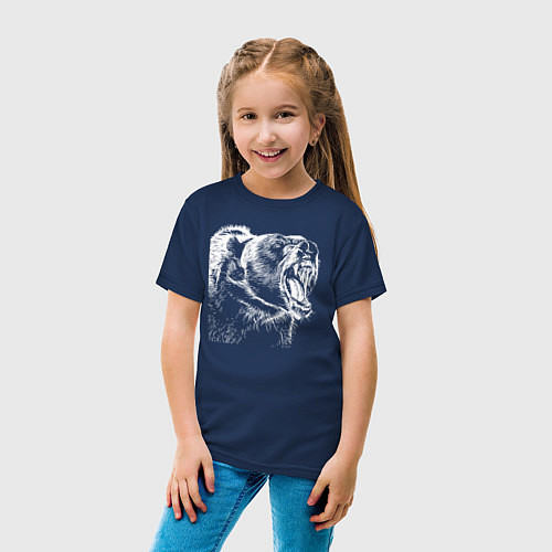 Детская футболка Медвежья пасть / Тёмно-синий – фото 4