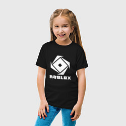 Футболка хлопковая детская ROBLOX WHITE LOGO, цвет: черный — фото 2