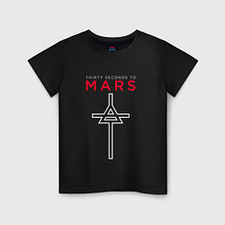 Футболка хлопковая детская 30 Seconds To Mars, logo, цвет: черный