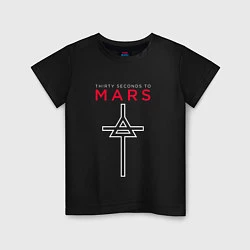 Футболка хлопковая детская 30 Seconds To Mars, logo, цвет: черный