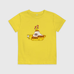 Детская футболка The Beatles Yellow Submarine в дудл стиле