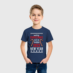 Футболка хлопковая детская Happy 2022 NY, цвет: тёмно-синий — фото 2