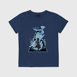 Футболка хлопковая детская Genshin Impact AyakaАяка, цвет: тёмно-синий