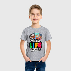 Футболка хлопковая детская TOCA LIFE WORLD ТОКА ЛАЙФ ВОРЛД ПЕРСОНАЖИ, цвет: меланж — фото 2