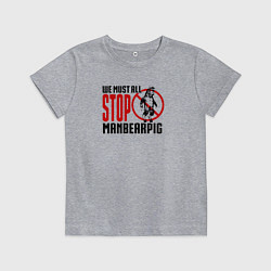Футболка хлопковая детская Мы все должны остановить Челмедведосвина Южный Пар, цвет: меланж