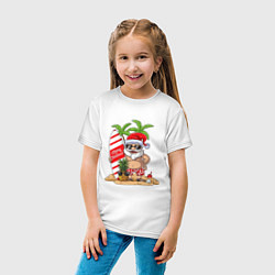 Футболка хлопковая детская Santa on Vibe, цвет: белый — фото 2