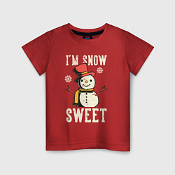 Футболка хлопковая детская Snowman, цвет: красный