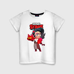 Футболка хлопковая детская BrawlStars Lola BLACKRED, цвет: белый