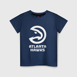 Футболка хлопковая детская Атланта Хокс, Atlanta Hawks, цвет: тёмно-синий