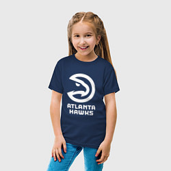 Футболка хлопковая детская Атланта Хокс, Atlanta Hawks, цвет: тёмно-синий — фото 2