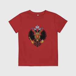 Футболка хлопковая детская Черный орел Российской империи, цвет: красный